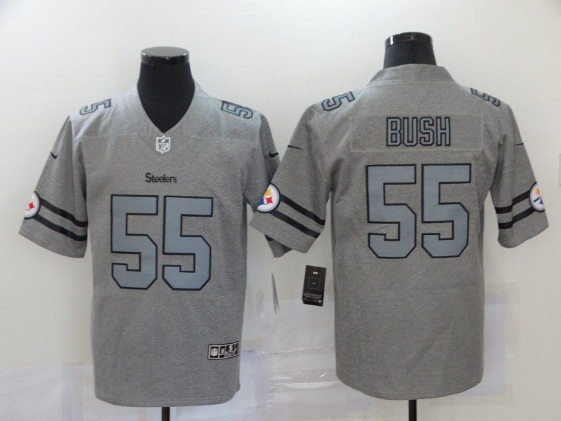 Men Pittsburgh Steelers #55 Bush Nike grey Limited NFL Jerseys